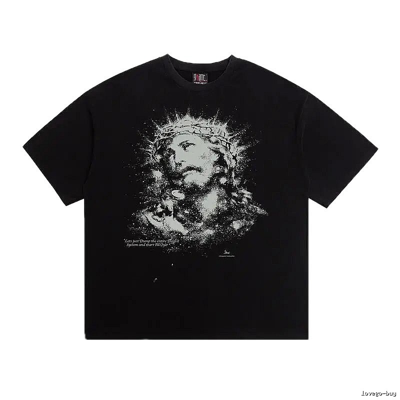 SAINT Jesus with Thorns Vintage Black T-Shirt