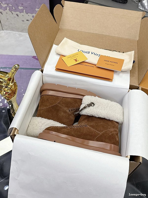 Shearling Sneaker by Louis Vuitton with Brown Suede