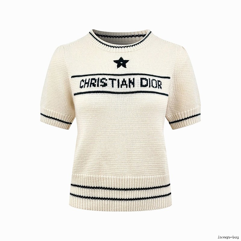 Short Sleeve Knit Sweater in Black by Dior