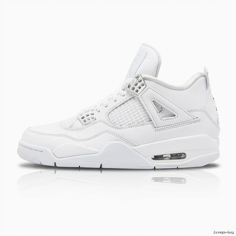 Simple style white shoes of Jordan 4th generation