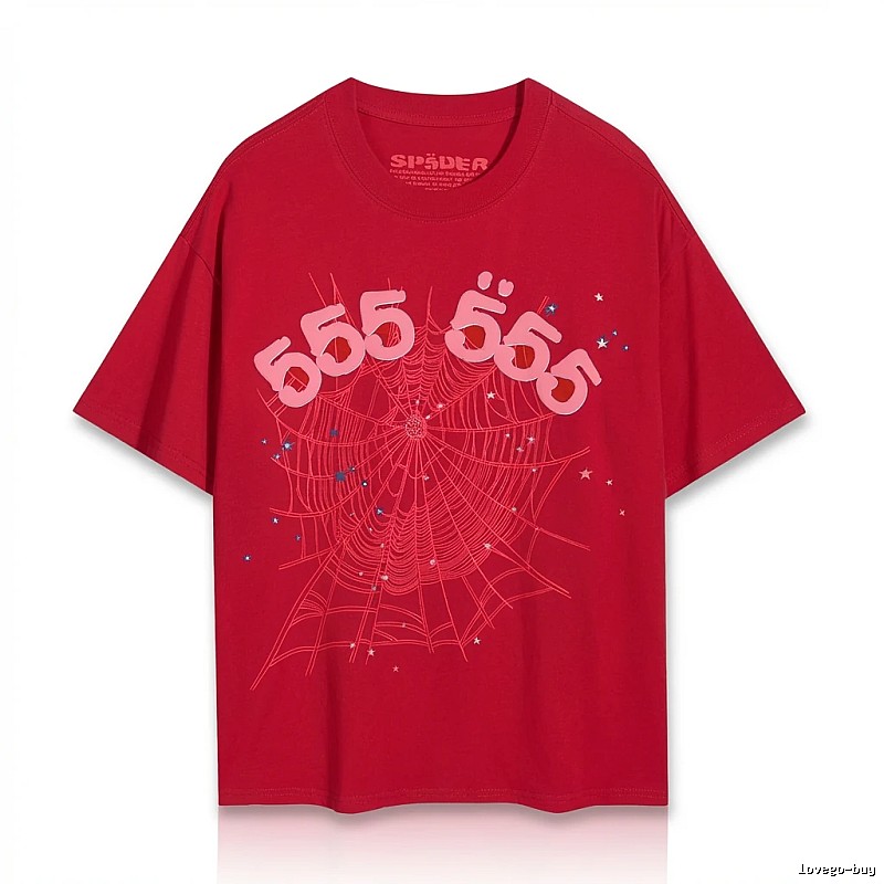 Sp5der 555 Series Trendy Red T-shirt