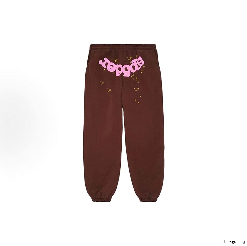 Sp5der Brown Graphic Sweatpants Lifestyle Edit
