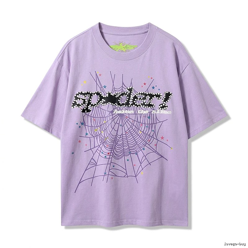 Sp5der Cobweb Style Light Purple T-shirt