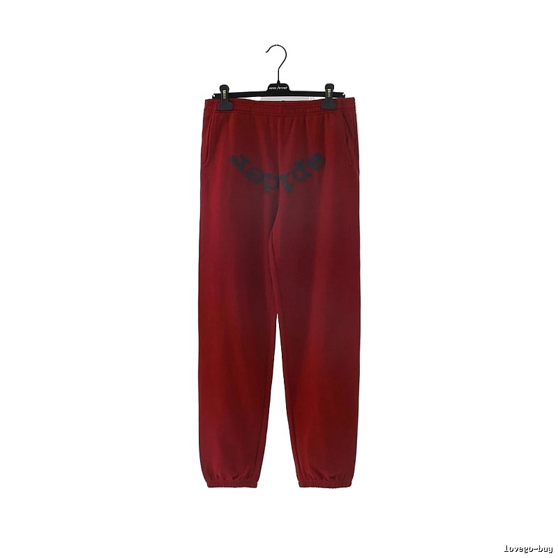 Sp5der Letter Trendy Style Red Pants