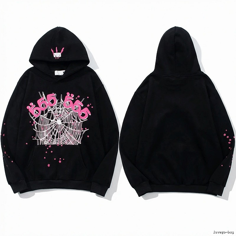 Sp5der Trendy Black Hoodie