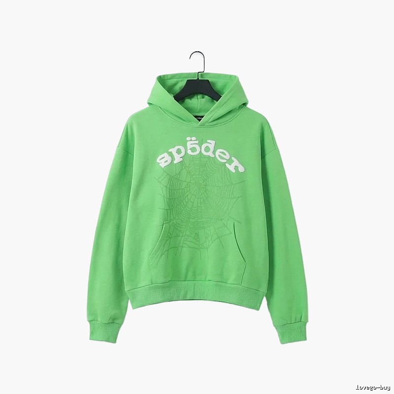 Sp5der Trendy Style Fluorescent Green Sweatshirt