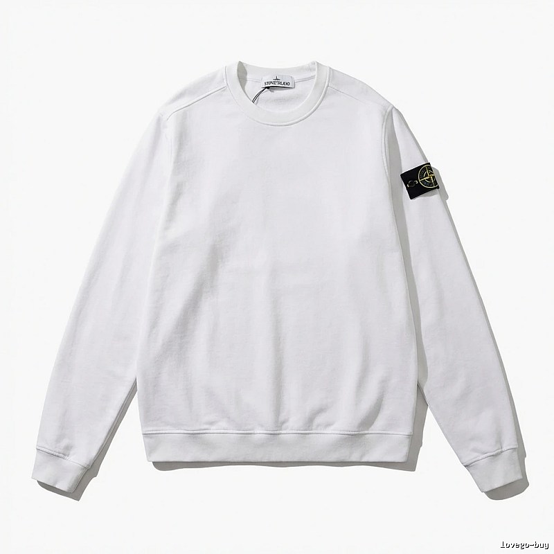 Stone Island basic simple white sweatshirt