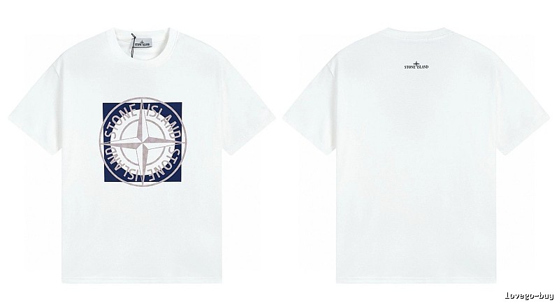 Stone Island Compass Collection Street Style White T-Shirt