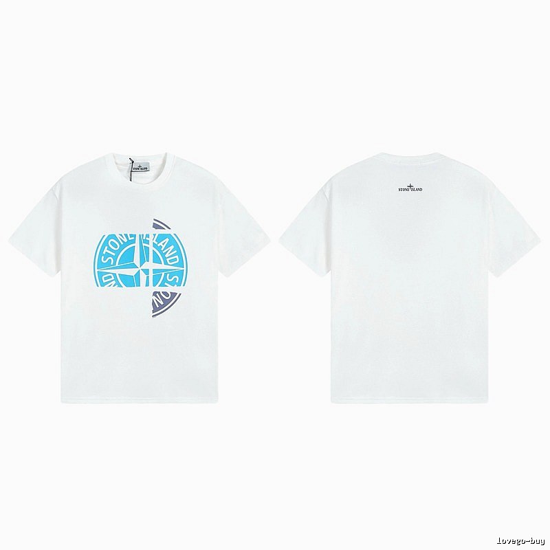Stone Island Compass Print Cool Trendy Style White T-Shirt