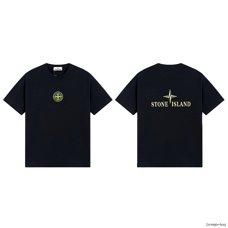 Stone Island Compass Series Streetwear Black Short Sleeve T-Shirt