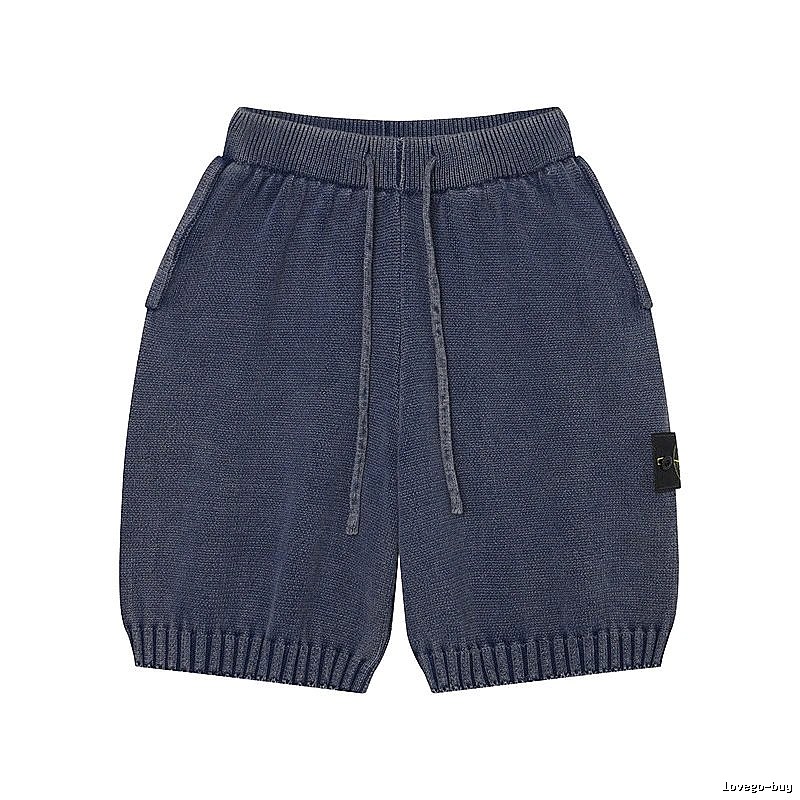 Stone Island Knit Casual Style Navy Blue Shorts