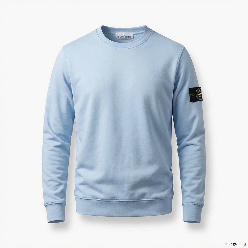 Stone Island minimalist light blue sweatshirt