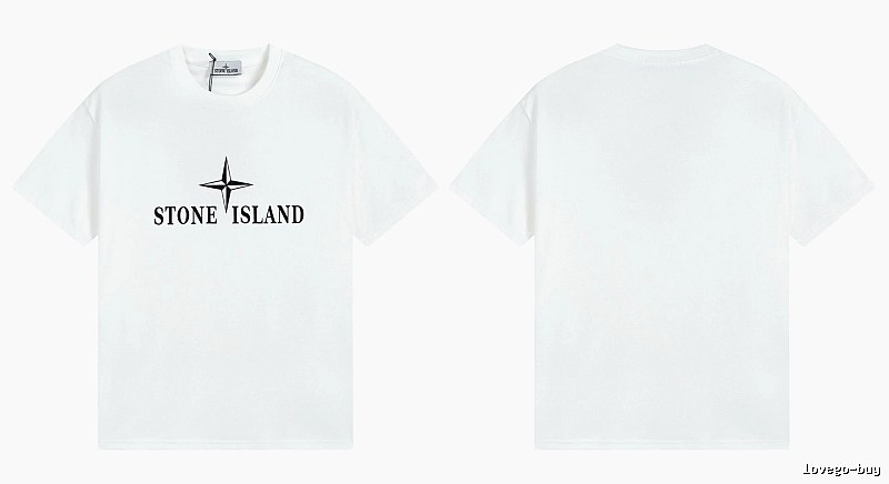 Stone Island Printed Street Style White T-Shirt