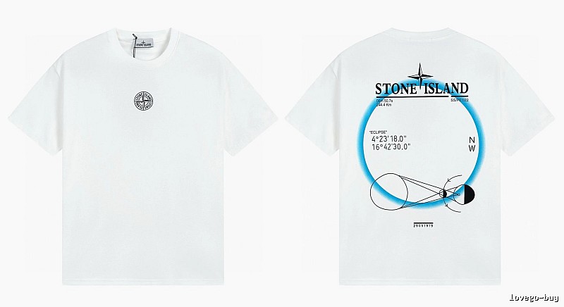 Stone Island Solar Eclipse Street Style White T-Shirt