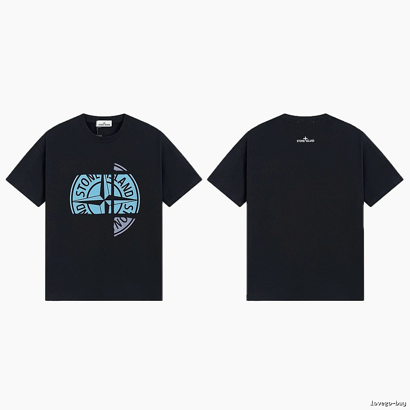 Stone Island Split Compass Street Style Black T-Shirt