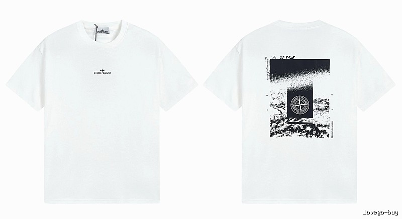 Stone Island Spring Summer Printed Street Style White T-Shirt