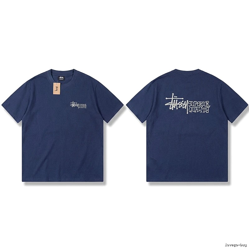 Stussy basic casual dark blue T-shirt