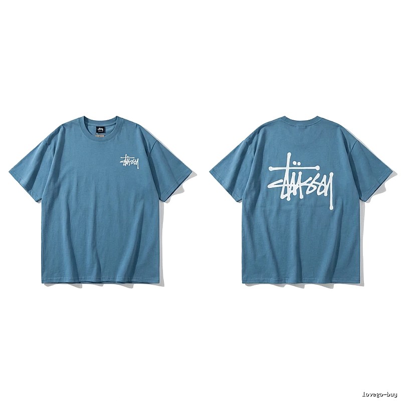 Stussy basic simple style blue T-shirt