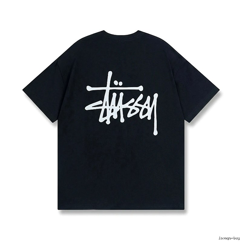 Stussy basic street style black T-shirt