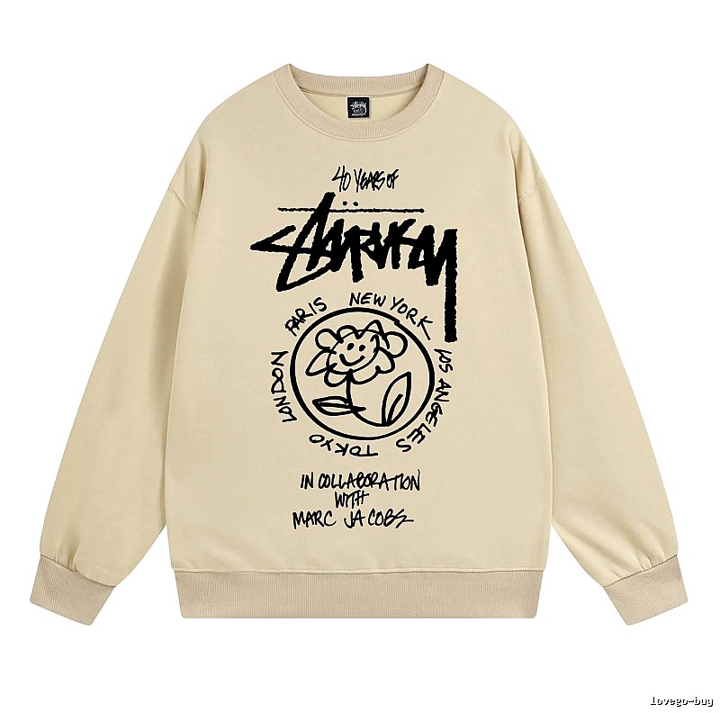 Stussy Beige Style 539 Graphic SweatShirt Travel Pack