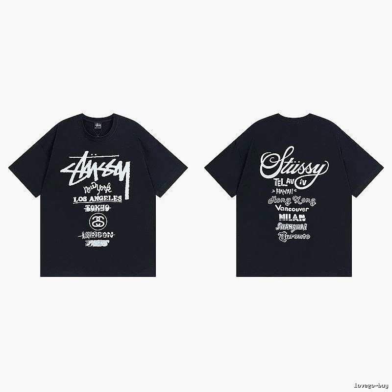 Stussy Black Spider Graphic T-Shirt Bold Graphic Logo