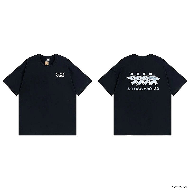 Stussy Black Spider Graphic T-Shirt Modern Fit Logo