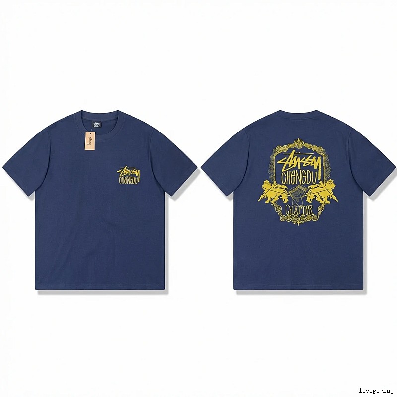 Stussy Chengdu Series Deep Blue Trendy T-shirt