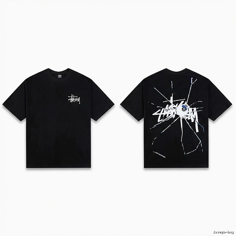Stussy dark ripped style short-sleeve shirt
