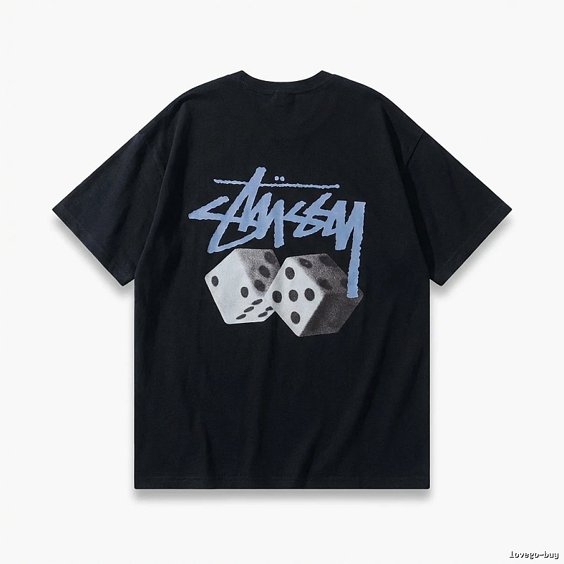 Stussy Dice Trendy Brand Black T-shirt