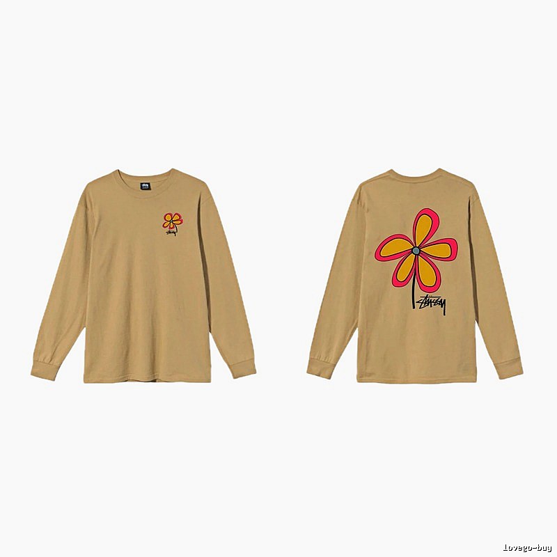 Stussy Floral Casual Khaki Long-Sleeve
