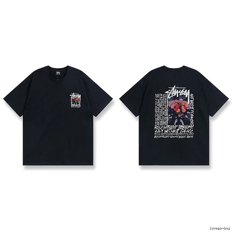 Stussy Floral Style Black T-shirt