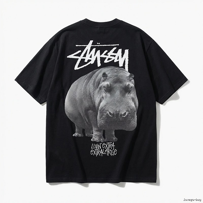 Stussy Hippo Print Black T-shirt
