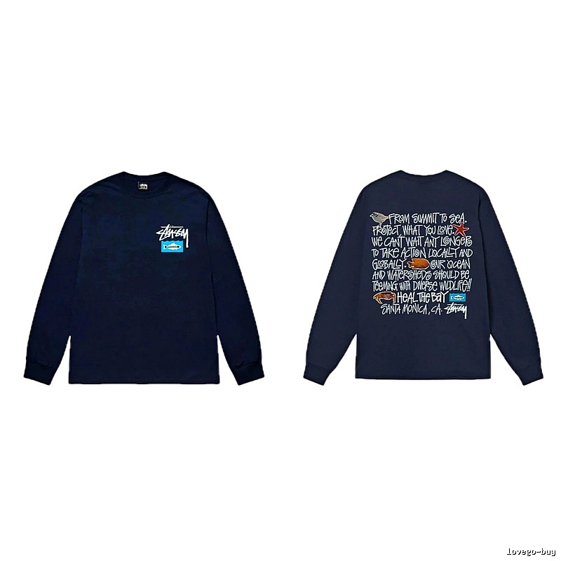 Stussy Ocean Protection Style Dark Blue Long-sleeve