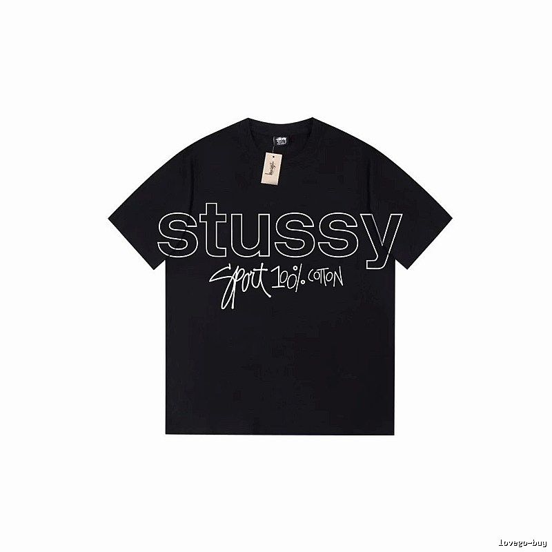 Stussy Premium Style Graphic T-shirt Black White Stussy for Resort Outfits