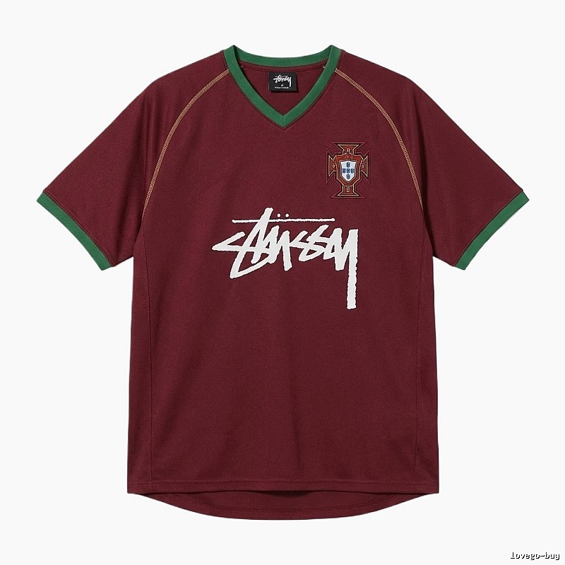 Stussy retro-style burgundy T-shirt