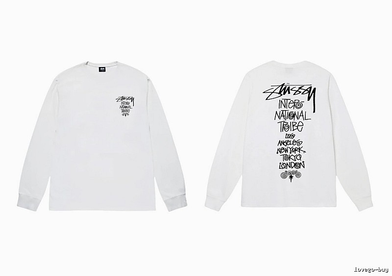 Stussy retro-style white long-sleeved shirt