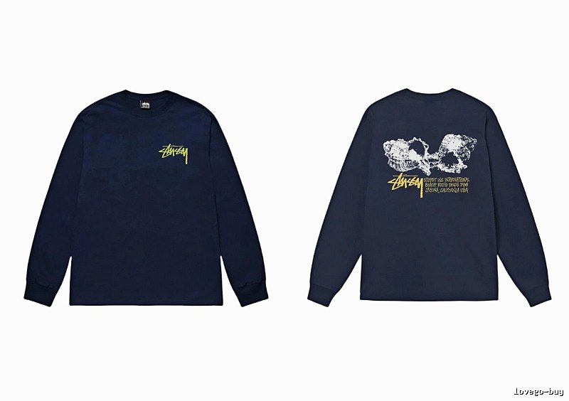Stussy Skull Print Dark Style Long-sleeve