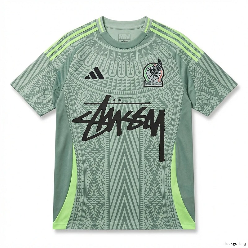 Stussy sporty gray-green short-sleeve