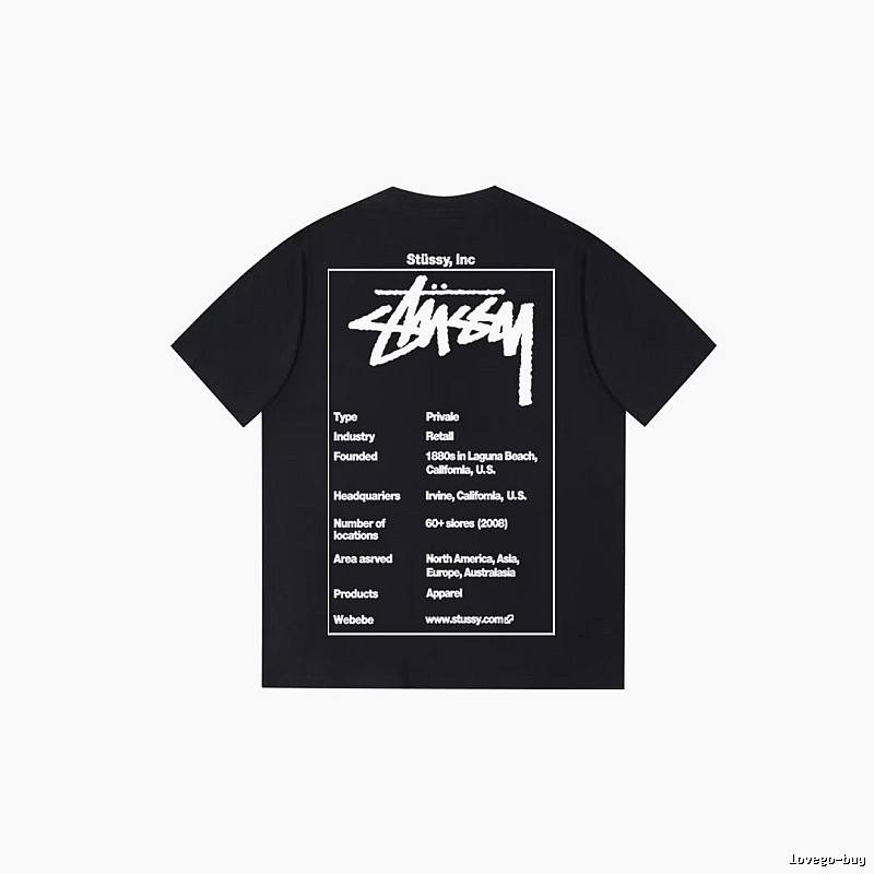 Stussy Travel Graphic T-shirt Black White Stussy with Modern Look