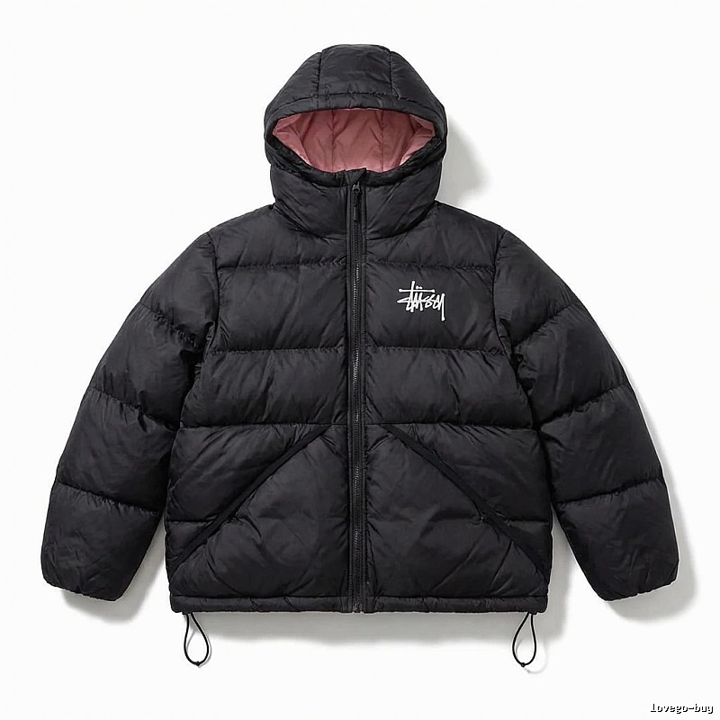 Stussy trendy and cool black down jacket