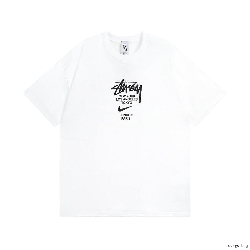 Stussy White Spider Graphic T-Shirt Airport Outfit Logo