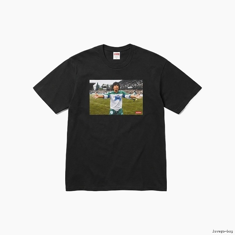 Supreme black and white style short-sleeved T-shirt
