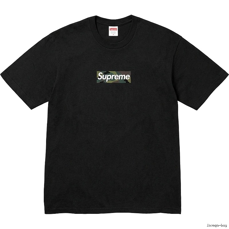 Supreme camouflage style black T-shirt