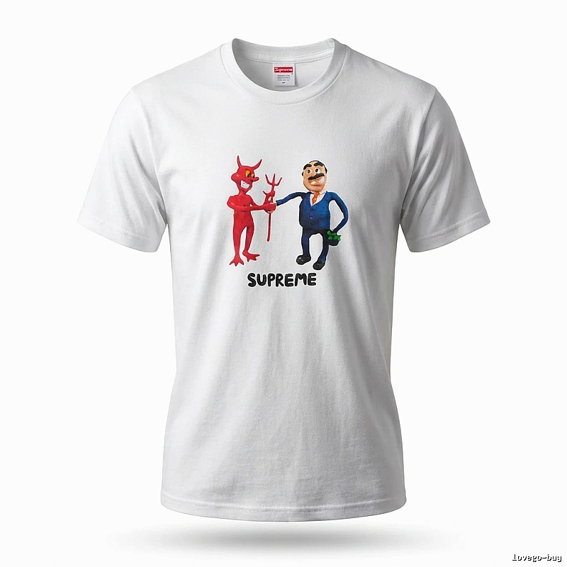 Supreme cartoon print white T-shirt