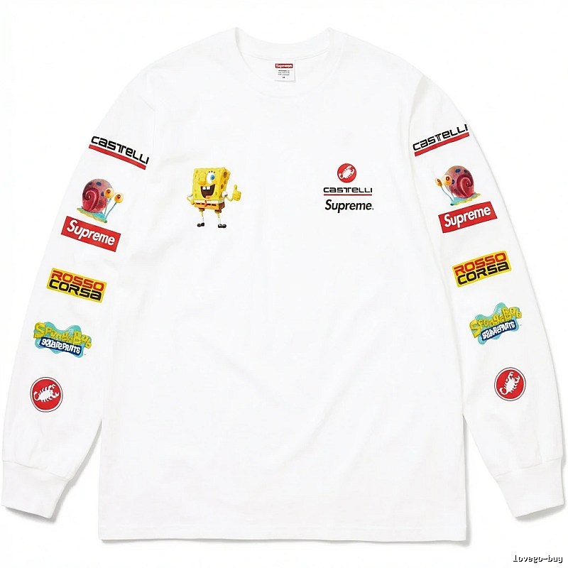 Supreme cartoon trendy white sweatshirt