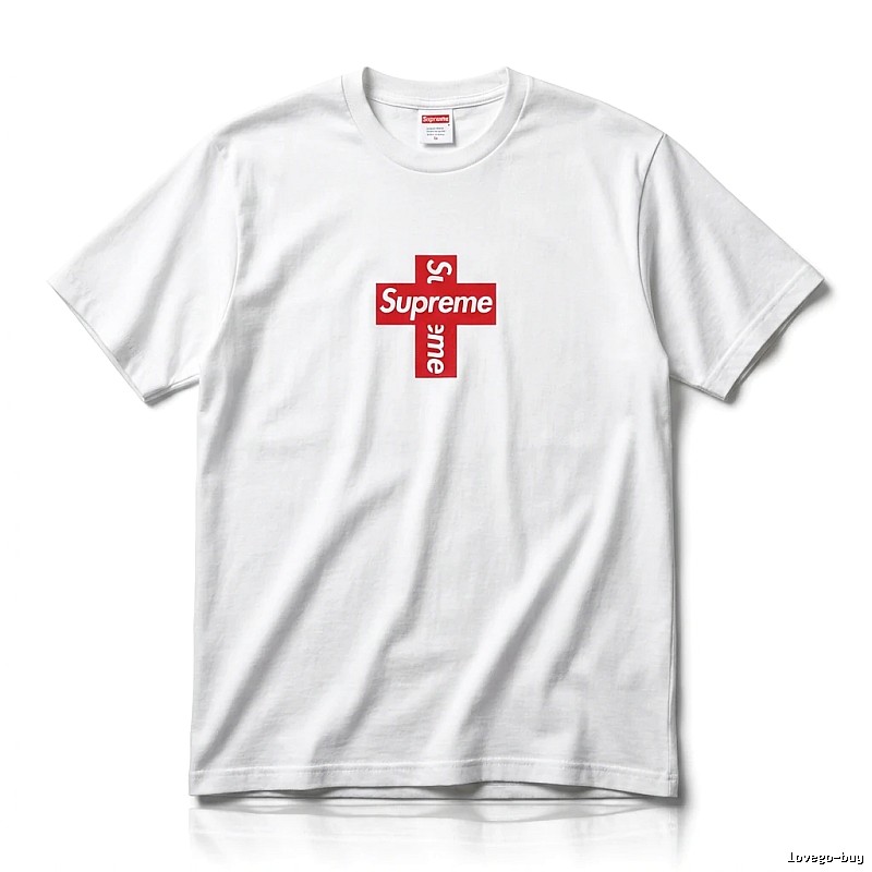 Supreme Cross Trend Brand White T-shirt