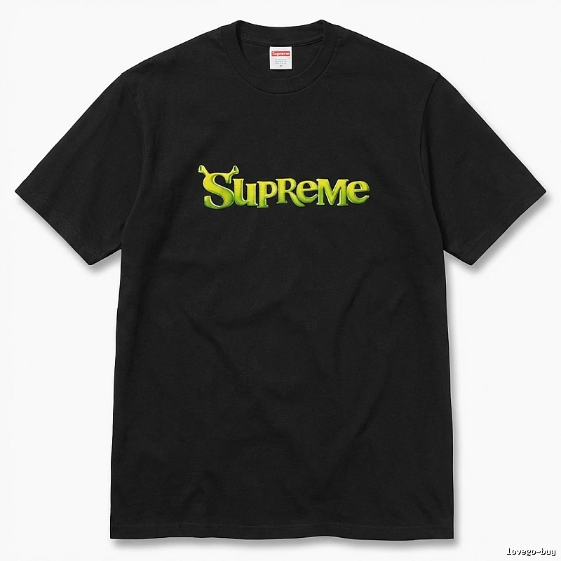 Supreme Letter Style Black T-shirt