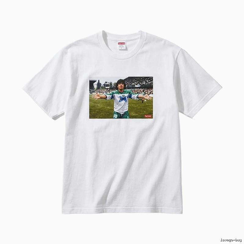 Supreme Maradona-style white T-shirt