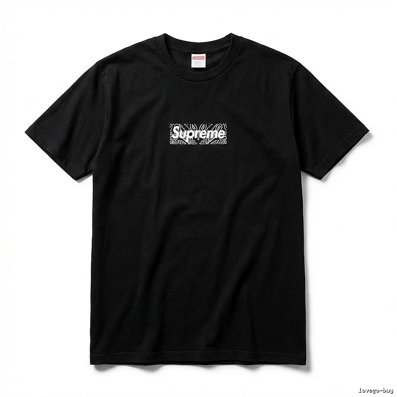 Supreme - printed trendy black T - shirt