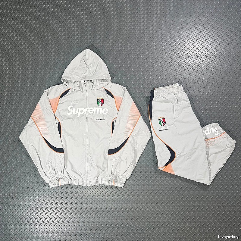 Supreme White Peach Matching Tracksuit Set